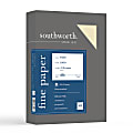 Southworth® 25% Cotton Linen Business Paper, Letter Size (8 1/2" x 11"), Box Of 500, 24 Lb, Ivory