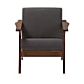 Baxton Studio Elena Fabric Lounge Chair, Gray/Dark Walnut