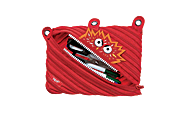 ZIPIT® Monster 3-Ring Pencil Pouch, 6"H x 9"W x 3/4"D, Red