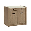 Sauder® Dixon City 33"W Computer Desk Cabinet With Storage, Brushed Oak™/Pebble White™