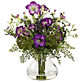 Nearly Natural Mixed Morning Glory 11”H Plastic Floral Arrangement With Vase, 15”H x 12”W x 11”D, Purple/Green