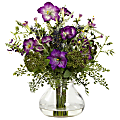 Nearly Natural Mixed Morning Glory 11”H Plastic Floral Arrangement With Vase, 15”H x 12”W x 11”D, Purple/Green 1 thumbnail image