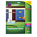 Avery® Removable Neon Organization Labels, 6476, 1"x 2 5/8", Assorted Colors, Pack Of 240