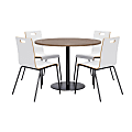 KFI Studios Proof Dining Table Set With Jive Dining Chairs, White/Brown/Black