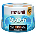 Maxell® DVD-R Recordable Media Spindle, 4.7GB/120 Minutes, Pack Of 50
