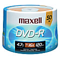 Maxell® DVD-R Recordable Media Spindle, 4.7GB/120 Minutes, Pack Of 50 1 thumbnail image