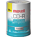 Maxell® CD-R Media Spindle, 700MB/80 Minutes, Pack Of 100