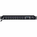 CyberPower PDU41002 Single Phase 100 - 120 VAC 20A Switched PDU - 8 Outlets, 12 ft, NEMA L5-20P (5-20P Adapter), Horizontal, 1U, SNMP, LCD, 3YR Warranty