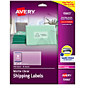 Avery® Matte Shipping Labels With Sure Feed® Technology, 15663, Rectangle, 2" x 4", Clear, Pack Of 100