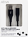 Ativa® USB Type-C To USB Type-A Cable, 6', Black, 45380