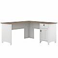 Bush Furniture® Salinas 60"W L-Shaped Corner Desk With Storage, Shiplap Gray/Pure White, Standard Delivery 1 thumbnail image