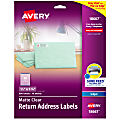 Avery® Matte Return Address Labels With Sure Feed® Technology, 18667, Rectangle, 1/2" x 1-3/4", Clear, Pack Of 800 1 thumbnail image