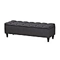 Baxton Studio Mid-Century Modern Upholstered Storage Bench Ottoman, Charcoal