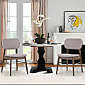 Glamour Home Babette Fabric Dining Accent Chairs, Gray/Walnut, Set Of 2 Chairs