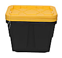 GreenMade Pro Poly Storage Containers With Built-In Handles And Snap Lids, 48 Quarts, Black/Yellow, Case Of 2 1 thumbnail image