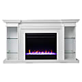 SEI Furniture Henstinger Color-Changing Fireplace, 31-3/4”H x 54-3/4”W x 15-3/4”D, White