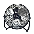 Vie Air 12" 3-Speed High-Velocity Floor Fan, 15"H x 14"W x 4-1/2"D, Black