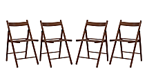 Linon Mitra Folding Chairs, Walnut, Set Of 4 Chairs 1 thumbnail image