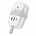 Portable Travel Power Strip with 3 Outlets, 2 USB Ports, 1 USB C Port  Flat Plug Travel Extension Cord with Multiple Outlets White 1 thumbnail image