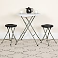 Flash Furniture Foldable Stools With Plastic Seat, Black/Gray, Set Of 2 Stools 1 thumbnail image