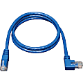 Tripp Lite 10ft Cat6 Gigabit Molded Patch Cable RJ45 Left Angle to Straight M/M Blue 10', N204010BLLA 1 thumbnail image