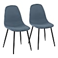 LumiSource Pebble Fabric Chairs, Blue/Black, Set Of 2 Chairs