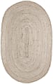 Anji Mountain Kerala Natural Jute Rug, Oval, 6' x 9', Ivory