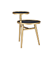 Powell Merselis 2-Tier Side Table, 22"H x 24"W x 16"D, Gold/Mirror 1 thumbnail image