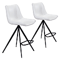 Zuo Modern® Aki Counter Chairs, White/Black, Set Of 2 Chairs 1 thumbnail image
