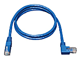 Eaton Tripp Lite Series Right-Angle Cat6 Gigabit Molded UTP Ethernet Cable (RJ45 Right-Angle M to RJ45 M), Blue, 5 ft. (1.52 m) - Patch cable - RJ-45 (M) to RJ-45 (M) - 5 ft - CAT 6 - molded, right-angled connector, stranded - blue