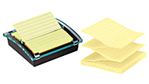 Post-it Super Sticky Pop Up Notes, 4" x 4", 1 Dispenser, 3 Pads, 90 Sheets/Pad, Clean Removal, Black