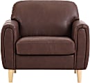 Lifestyle Solutions Serta Lachlan Faux Leather Guest Chair, Brown/Natural