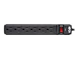 Tripp Lite Surge Protector Power Strip 6 Outlet 6' Cord 360 Joules Black - Surge protector - 15 A - AC 120 V - output connectors: 6 - black - for P/N: CLAMPUSBLK, CLAMPUSW