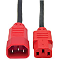 Eaton Tripp Lite Series PDU Power Cord, C13 to C14 - 10A, 250V, 18 AWG, 4 ft. (1.22 m), Red - Power extension cable - P004004RD 1 thumbnail image