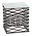 Zuo Modern Duke Aluminum Square End Table, 22”H x 19-1/2”W x 19-1/2”D, White/Antique Bronze