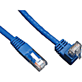 Tripp Lite 5ft Cat6 Gigabit Molded Patch Cable RJ45 Right Angle Up to Straight M/M Blue 5', N204005BLUP 1 thumbnail image