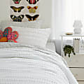 Dormify Billie Pom Pom Stripe Comforter and Sham Set, Twin/Twin XL, White