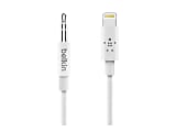 Belkin 3.5 mm Audio Cable With Lightning Connector - 6 ft Lightning/Mini-phone Audio/Data Transfer Cable  - AV10172BT06WHT 1 thumbnail image