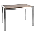Lumisource Fuji Contemporary Counter Table, Rectangular, Walnut/Stainless Steel
