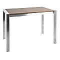 Lumisource Fuji Contemporary Counter Table, Rectangular, Walnut/Stainless Steel 1 thumbnail image