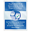 ComplyRight™ Vaccination Window Cling, Proof of Vaccination & Mask Required to Enter, 8-1/2" x 11", English/Spanish