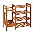 Honey-Can-Do 4-Tier Bamboo Entryway Organizer, 25 1/4"H x 28 3/8"W x 10 5/8"D, Natural 1 thumbnail image
