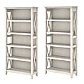 Bush Business Furniture Key West 66"H 5-Shelf Bookcase Set, Linen White Oak, Standard Delivery 1 thumbnail image