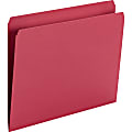 Smead Straight Tab Cut Letter Recycled Top Tab File Folder - 8 1/2" x 11" - 3/4" Expansion - Red - 10% Recycled - 100 / Box