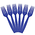 JAM PAPER Big Party Pack of Premium Plastic Forks, Blue, 100 Disposable Forks/Box  1 thumbnail image