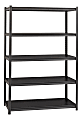 Lorell™ Riveted Storage Shelving, 5-Shelf, 72"H x 48"W x 18"D, Black 1 thumbnail image