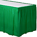 Amscan Plastic Table Skirts, Festive Green, 21’ x 29”, Pack Of 2 Skirts