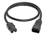 Eaton Tripp Lite Series Power Cord C14 to C15 - Heavy-Duty, 15A, 250V, 14 AWG, 3 ft. (0.91 m), Black - Power cable - IEC 60320 C15 to IEC 60320 C14 - AC 100-250 V - 3 ft - black