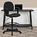 Flash Furniture Fabric Drafting Chair with Adjustable Arms (Cylinders: 22.5''-27''H or 26''-30.5''H), Black