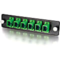 C2G Q-Series Fiber Distribution System 12-STRAND, SC, ZIRCONIA INSERT, SM, APC, GREEN SC - Patch panel adapter - green